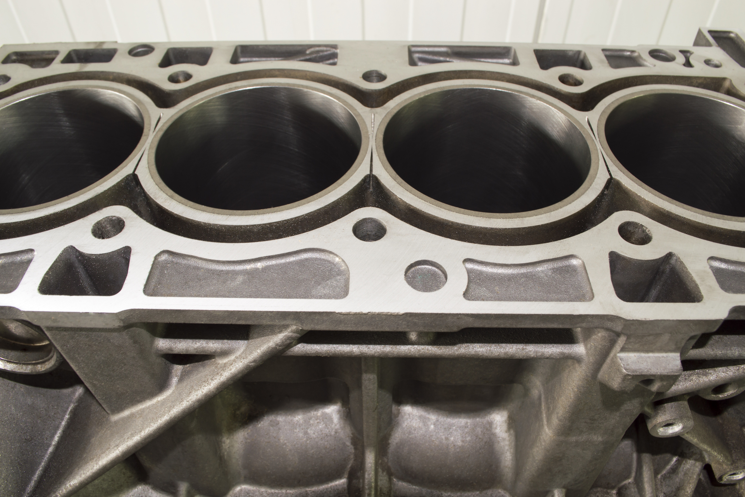 Top view of the restored engine block made of aluminum.